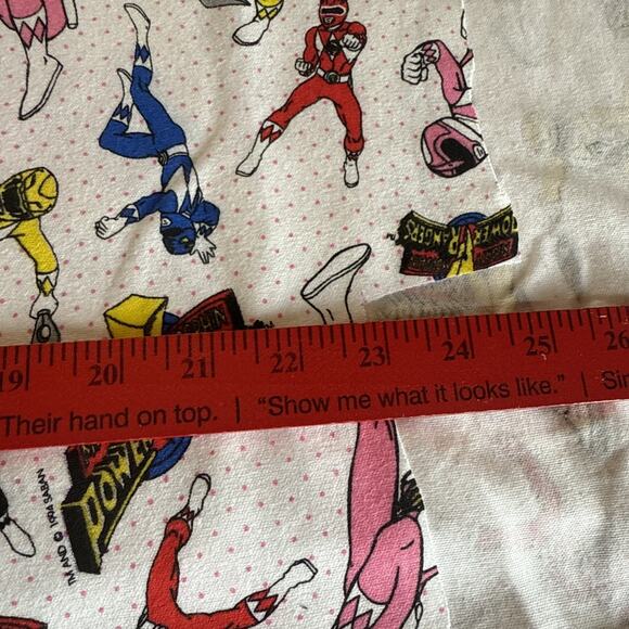 Vtg 1994 Mighty Morphin Power Rangers fabric Saban 32”x55” Used Rough Cut Figure - Picture 9 of 12
